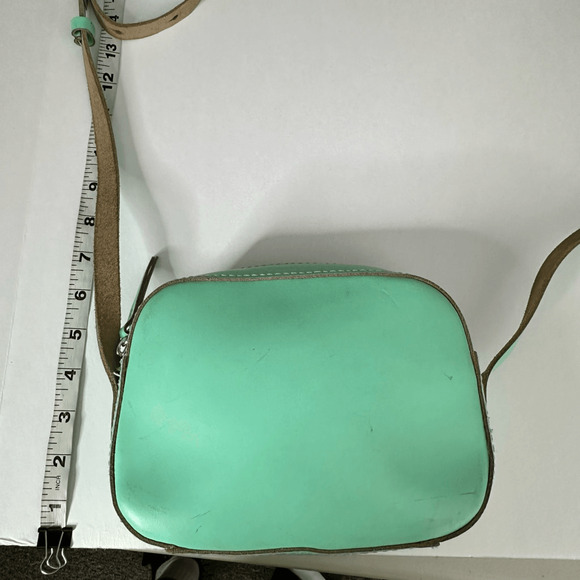 J. CREW Marlo Crossbody Bag Mint Teal Smooth Leather Italy small travel - Picture 6 of 7